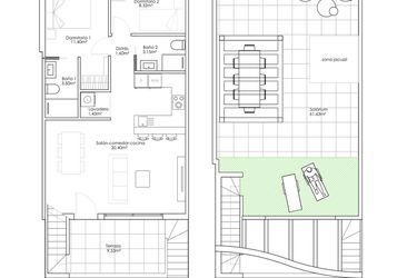 Rzut - Dom na sprzedaż 2 pokoje o powierzchni 67,5 m² - numer 1-12 w Domy w Pilar de la Horadada - 28050948