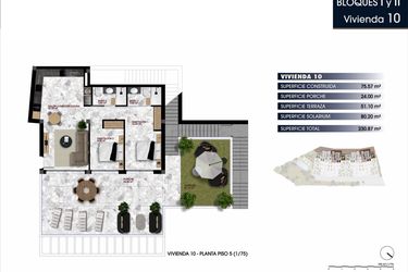 Rzut - Mieszkanie na sprzedaż 2 pokoje o powierzchni 230,87 m² - numer 5-10 w Apartamenty w Finestrat - 21218226