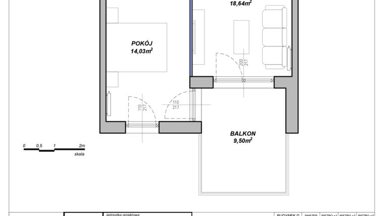 Rzut - Mieszkanie na sprzedaż 2 pokoje o powierzchni 41,65 m² - numer D.16 w NeoVillage