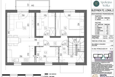 Rzut - Mieszkanie na sprzedaż 3 pokoje o powierzchni 57,66 m² - numer F2.2 w Spokojna Wólka etap V