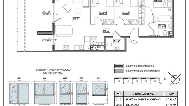 Rzut - Mieszkanie na sprzedaż 4 pokoje o powierzchni 79,4 m² - numer 8.A.02 w Urzeka bud. 8