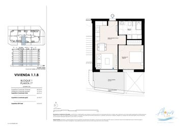 Rzut - Mieszkanie na sprzedaż 1 pokój o powierzchni 62,47 m² - numer 118 w Alonis Living