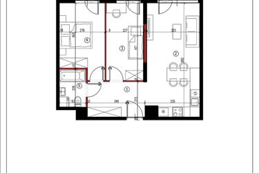 Rzut - Mieszkanie na sprzedaż 3 pokoje o powierzchni 55,32 m² - numer 46 w Andersa 3