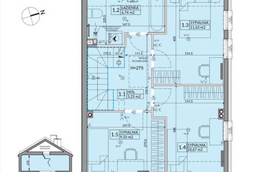 Rzut - Dom na sprzedaż 4 pokoje o powierzchni 92,7 m² - numer 102A w Nova Magdalenka 7 etap VII-VIII