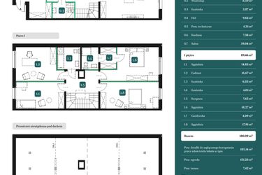 Rzut - Dom na sprzedaż 5 pokoi o powierzchni 180,09 m² - numer 6A w Spokojny Wilanów