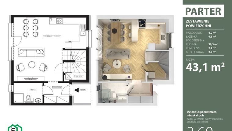 Rzut - Dom na sprzedaż 4 pokoje o powierzchni 87,78 m² - numer 58 w Osiedle Domy Rataja