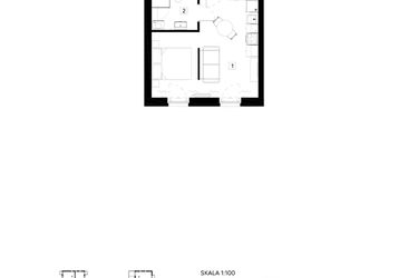 Rzut - Mieszkanie na sprzedaż 1 pokój o powierzchni 28,28 m² - numer M055 w Oh! Praga