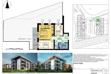 Rzut - Mieszkanie na sprzedaż 3 pokoje o powierzchni 52,97 m² - numer C02 w Duo Park