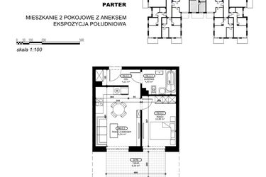 Rzut - Mieszkanie na sprzedaż 2 pokoje o powierzchni 36,08 m² - numer C2-M6 w Stacja Łódź V – etap C2
