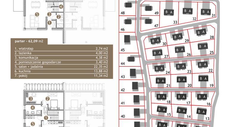 Rzut - Dom na sprzedaż 5 pokoi o powierzchni 122 m² - numer 7B w Osiedle Pola Jurajskie - etap II
