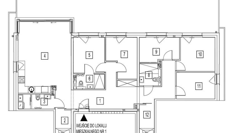 Rzut - Mieszkanie na sprzedaż 4 pokoje o powierzchni 115,35 m² - numer B1.1 w Półwysep Dziwnów
