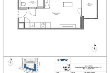 Rzut - Mieszkanie na sprzedaż 1 pokój o powierzchni 26,48 m² - numer LH/LHA/A/6/3 w Lira House