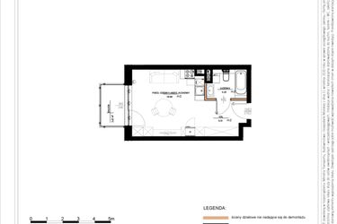 Rzut - Mieszkanie na sprzedaż 1 pokój o powierzchni 28,9 m² - numer B.2.79 w Daszyńskiego Square etap 1