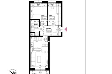 Rzut - Mieszkanie na sprzedaż 3 pokoje o powierzchni 52,1 m² - numer C/2/4/15 w Malta Wołkowyska etap III