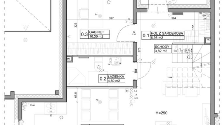 Rzut - Dom na sprzedaż 5 pokoi o powierzchni 121,57 m² - numer 1 w Miasto Ogród 4