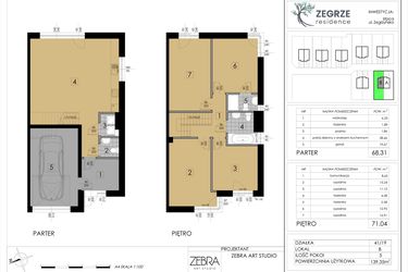Rzut - Dom na sprzedaż 5 pokoi o powierzchni 139,35 m² - numer 41/19/B w Zegrze Residence