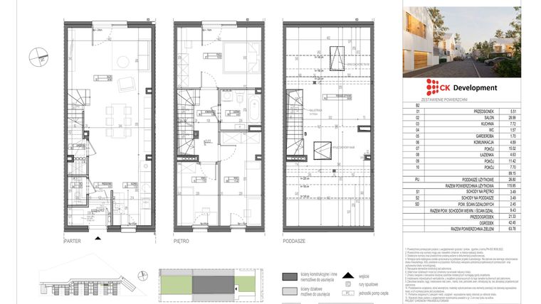 Rzut - Dom na sprzedaż 4 pokoje o powierzchni 89,62 m² - numer B.2 w Nova Wola Park