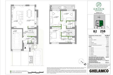 Rzut - Dom na sprzedaż 4 pokoje o powierzchni 141,98 m² - numer 25B w Groen Konstancin etap III