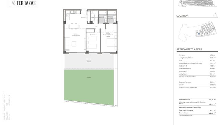 Rzut - Mieszkanie na sprzedaż 2 pokoje o powierzchni 134,6 m² - numer B8.P54 w Las Terrazaz de Macenas