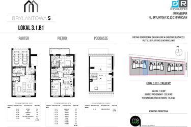 Rzut - Dom na sprzedaż 5 pokoi o powierzchni 280,18 m² - numer 3.1.B1 w Brylantowa 5