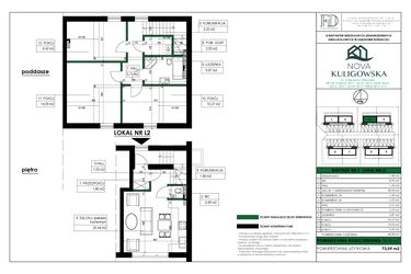 Rzut - Mieszkanie na sprzedaż 4 pokoje o powierzchni 78 m² - numer 3.L2 w Nova Kuligowska
