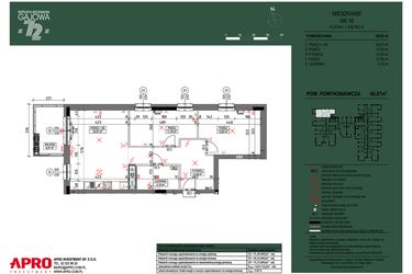 Rzut - Mieszkanie na sprzedaż 3 pokoje o powierzchni 66,87 m² - numer 18 w Wspólnota Mieszkaniowa Gajowa 72