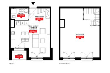 Rzut - Mieszkanie na sprzedaż 1 pokój o powierzchni 69,74 m² - numer A1 142 w 29L