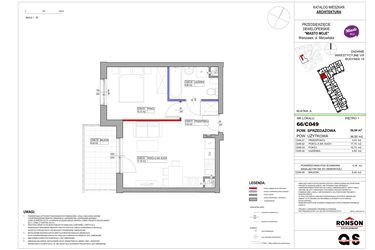 Rzut - Mieszkanie na sprzedaż 2 pokoje o powierzchni 36,84 m² - numer 15_C049 w Miasto Moje 8
