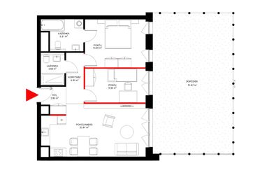 Rzut - Mieszkanie na sprzedaż 3 pokoje o powierzchni 63,16 m² - numer E.0.4 w INSPIRE ETAP IV – bud. E