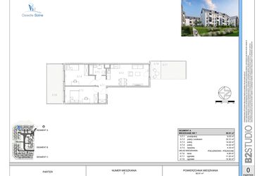 Rzut - Mieszkanie na sprzedaż 3 pokoje o powierzchni 60,83 m² - numer 7 w Osiedle Solne etap II