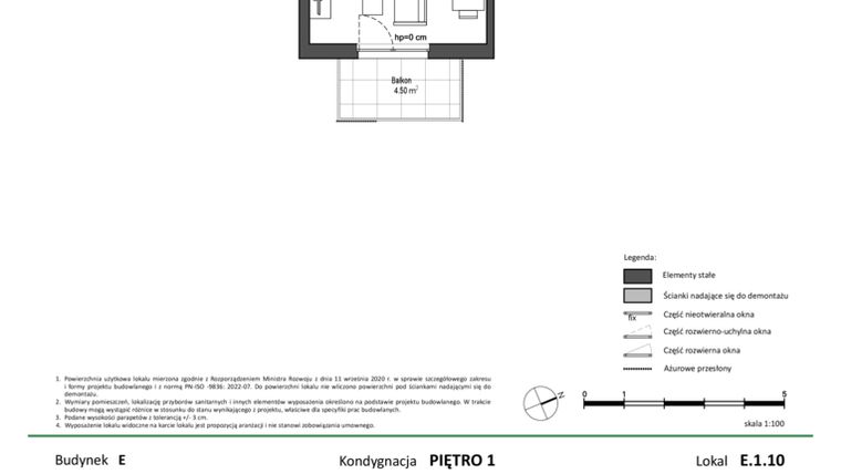 Rzut - Mieszkanie na sprzedaż 1 pokój o powierzchni 25,67 m² - numer E.1.10 w Nowy Świat Ostoja etap II - EFG
