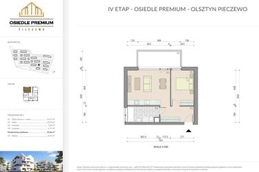 Rzut - Mieszkanie na sprzedaż 2 pokoje o powierzchni 43,46 m² - numer B2.3 w Osiedle Premium etap IV