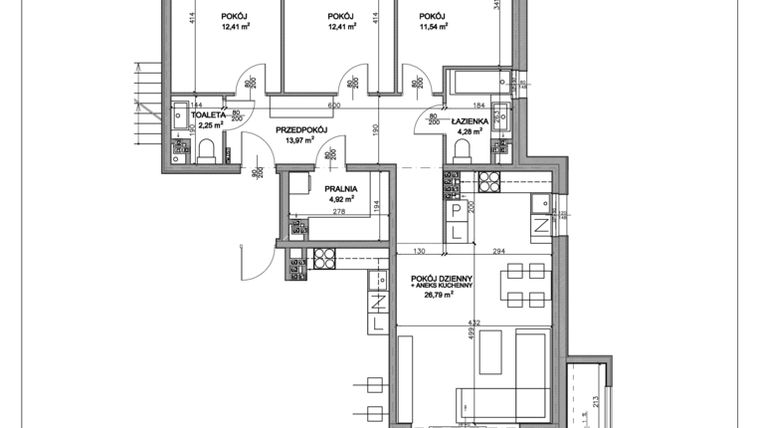 Rzut - Mieszkanie na sprzedaż 4 pokoje o powierzchni 88,39 m² - numer N.C.02.11 w Nobilis