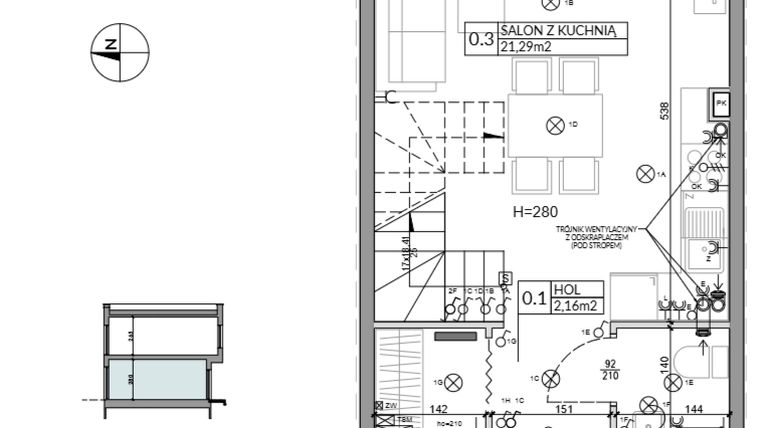 Rzut - Dom na sprzedaż 3 pokoje o powierzchni 62,16 m² - numer 27 w Boska Ksawerowska 2 etap 2