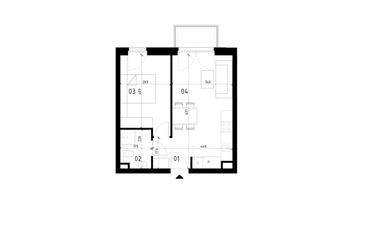 Rzut - Mieszkanie na sprzedaż 2 pokoje o powierzchni 38,23 m² - numer 23 w Traugutta