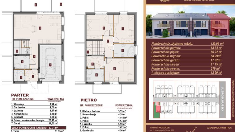 Rzut - Dom na sprzedaż 4 pokoje o powierzchni 129,96 m² - numer 18/1 w Dzielnica Hrabska etap V