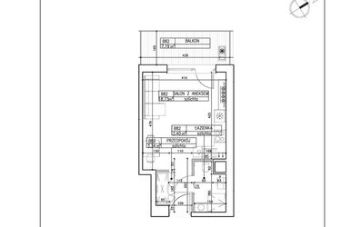 Rzut - Mieszkanie na sprzedaż 1 pokój o powierzchni 25,47 m² - numer B82 w Symfonia - Chodkiewicza 9