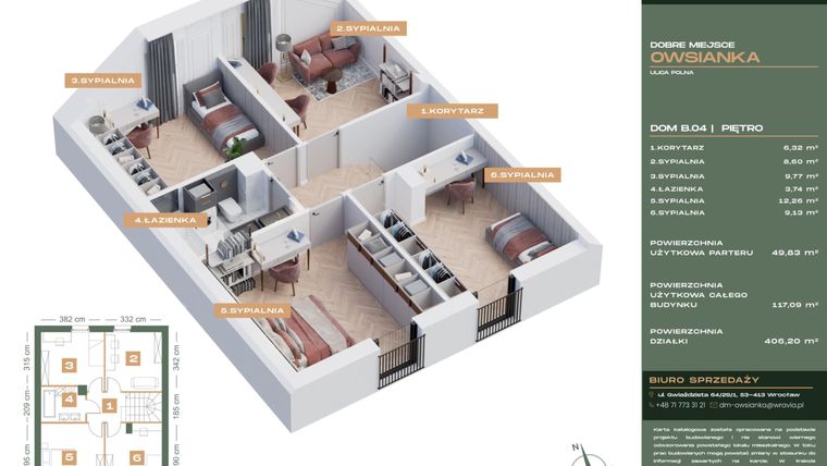 Rzut - Dom na sprzedaż 5 pokoi o powierzchni 117,09 m² - numer B4 w Dobre Miejsce Owsianka