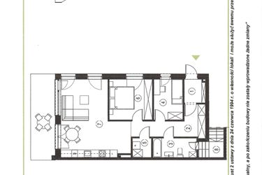 Rzut - Mieszkanie na sprzedaż 3 pokoje o powierzchni 70,78 m² - numer 9_1 w Apartamenty Sielanka