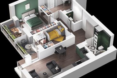 Rzut - Mieszkanie na sprzedaż 4 pokoje o powierzchni 63,17 m² - numer 53 w Apartamenty Zagajnikowa 2