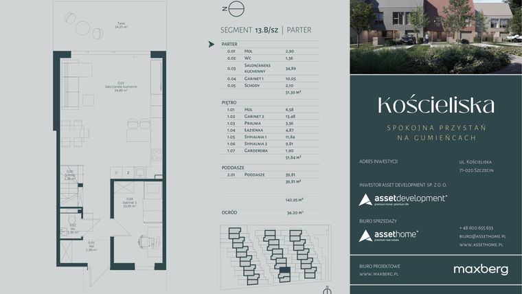 Rzut - Dom na sprzedaż 4 pokoje o powierzchni 142,95 m² - numer 13.B w Kościeliska