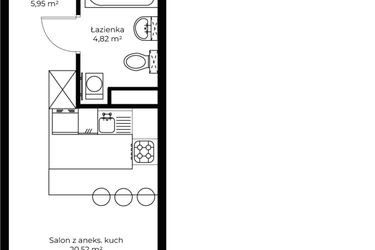 Rzut - Mieszkanie na sprzedaż 2 pokoje o powierzchni 42,83 m² - numer B4.19 w Enklawa Bukowa II