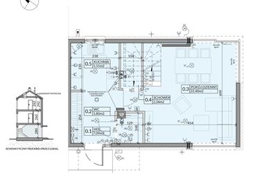 Rzut - Dom na sprzedaż 5 pokoi o powierzchni 116,81 m² - numer 1 w Wille Stolema