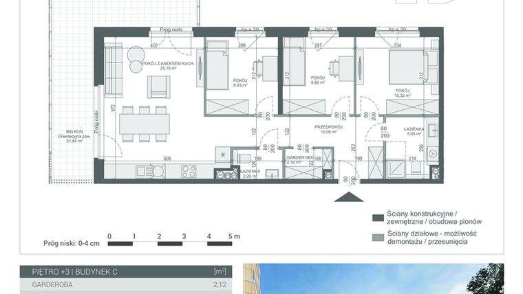 Rzut - Mieszkanie na sprzedaż 4 pokoje o powierzchni 72,72 m² - numer 22 w Unikat Apartamenty C