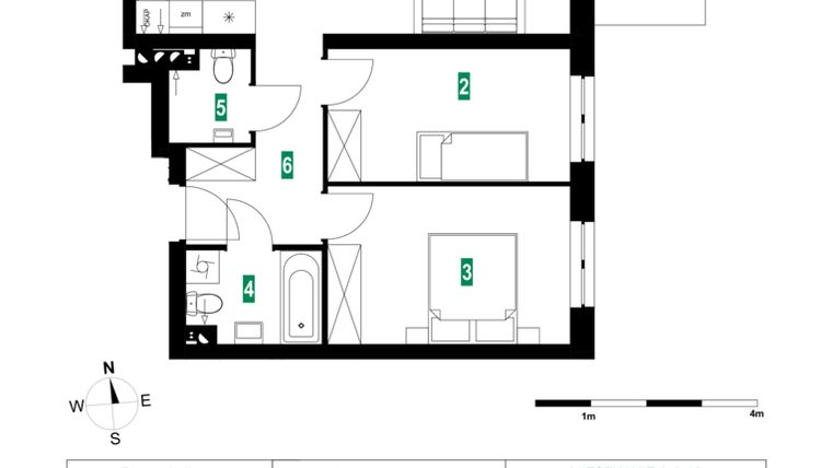 Rzut - Mieszkanie na sprzedaż 3 pokoje o powierzchni 64,1 m² - numer A.A.18 w Park Śliwowa