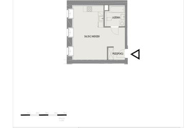 Rzut - Mieszkanie na sprzedaż 1 pokój o powierzchni 31,88 m² - numer A15 w Komuny Paryskiej 19a