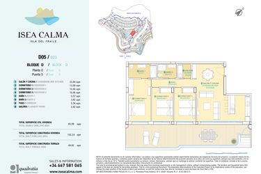 Rzut - Mieszkanie na sprzedaż 3 pokoje o powierzchni 102 m² - numer CAV-MS-5125 w Isea Calma - Aguilas
