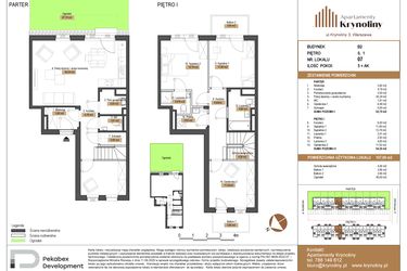 Rzut - Mieszkanie na sprzedaż 5 pokoi o powierzchni 107,09 m² - numer 07.B2 w Apartamenty Krynoliny