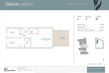 Rzut - Mieszkanie na sprzedaż 2 pokoje o powierzchni 67 m² - numer 2.3C w Talasa Caelus -  Denia