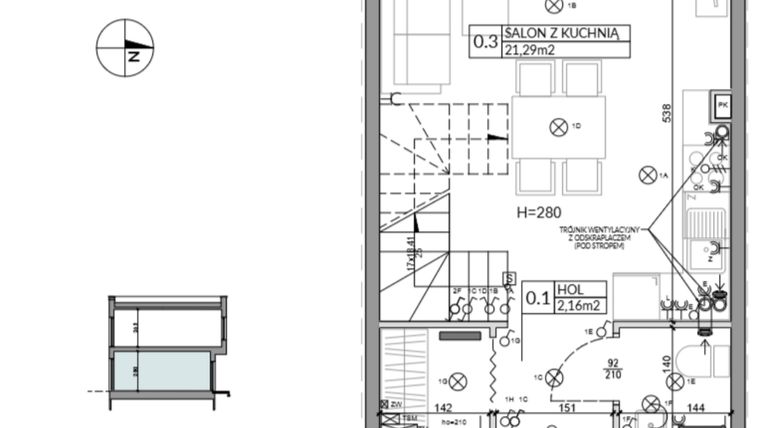 Rzut - Dom na sprzedaż 3 pokoje o powierzchni 62,16 m² - numer 6 w Boska Ksawerowska 2
